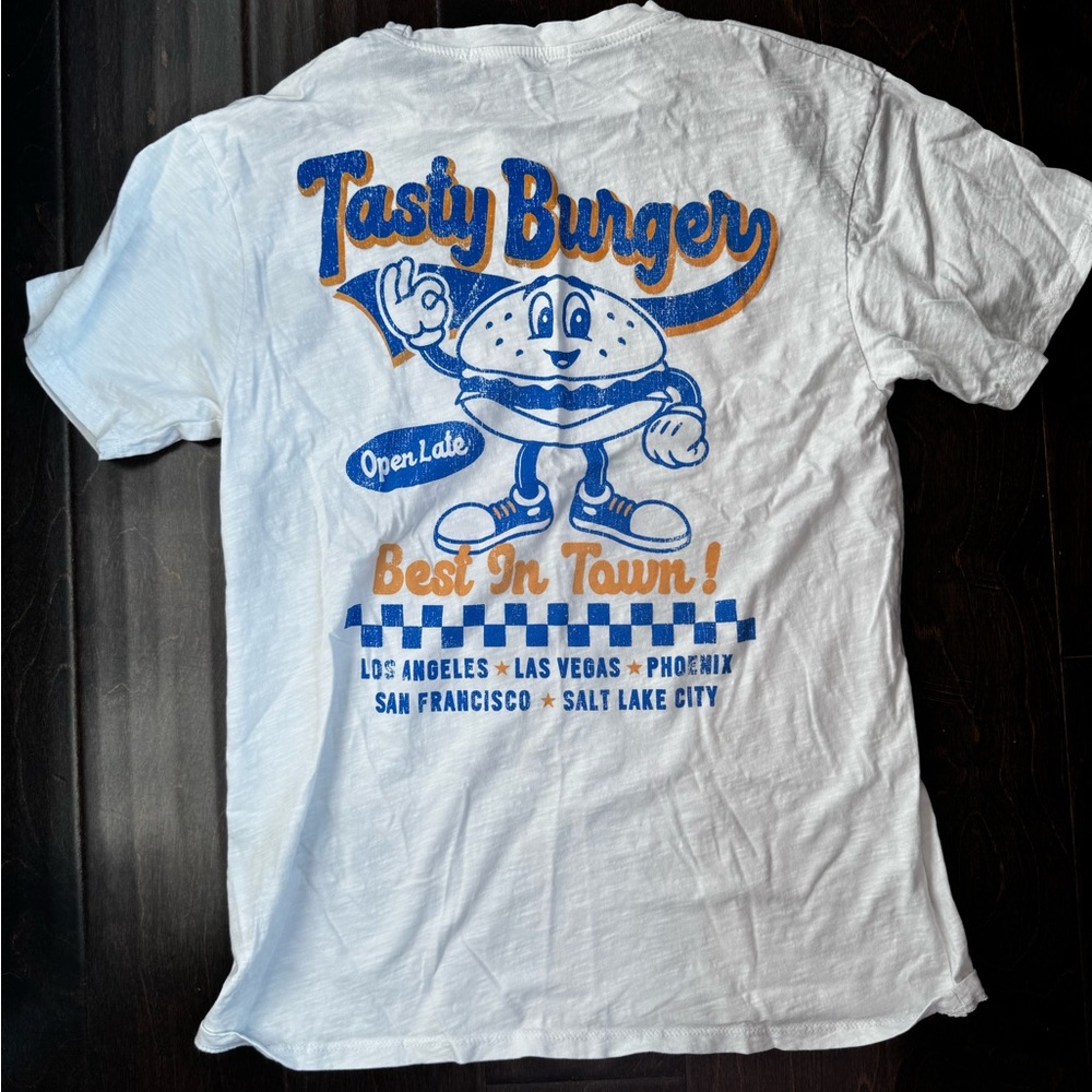 White Tasty Burger Graphic T-Shirt